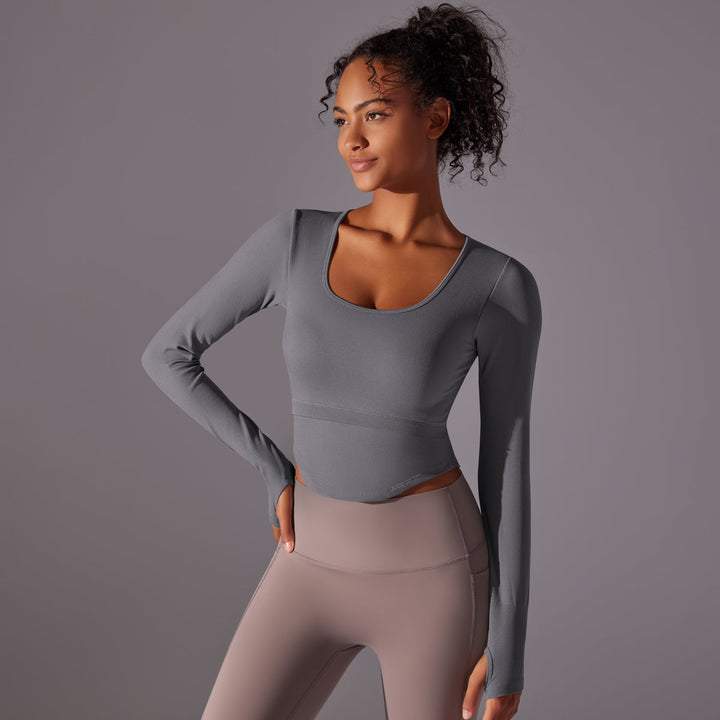 Ribbed Seamless Long Sleeve Workout Top