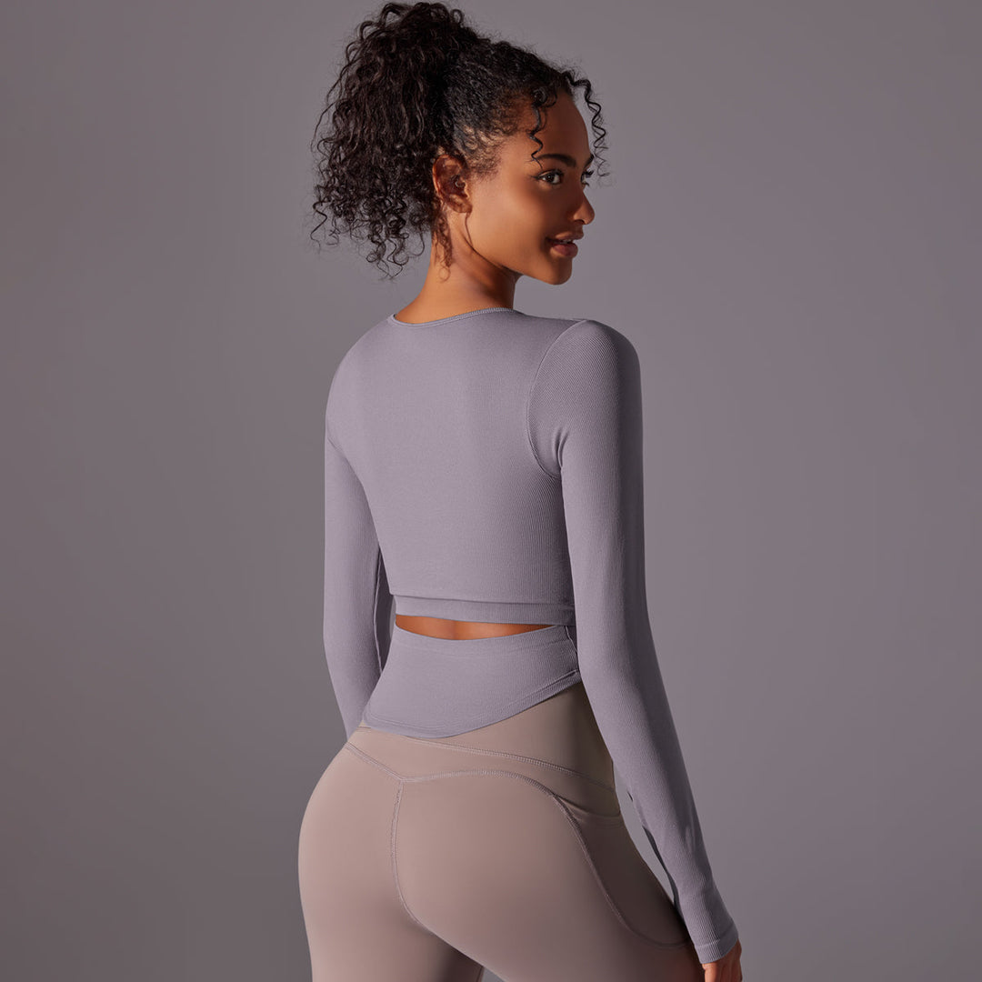 Ribbed Seamless Long Sleeve Workout Top