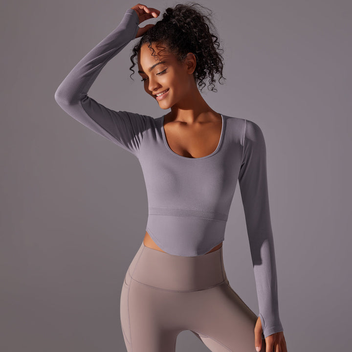 Ribbed Seamless Long Sleeve Workout Top