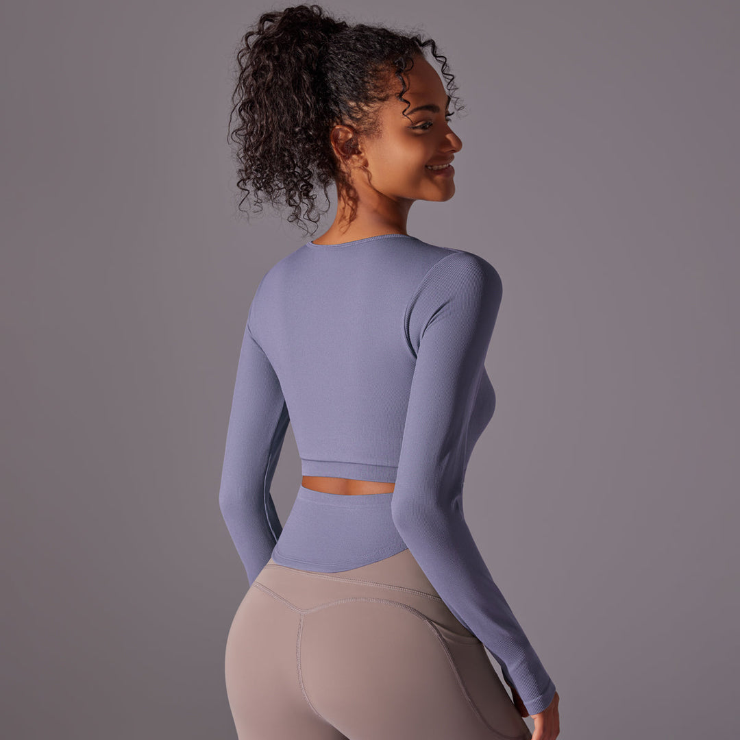 Ribbed Seamless Long Sleeve Workout Top