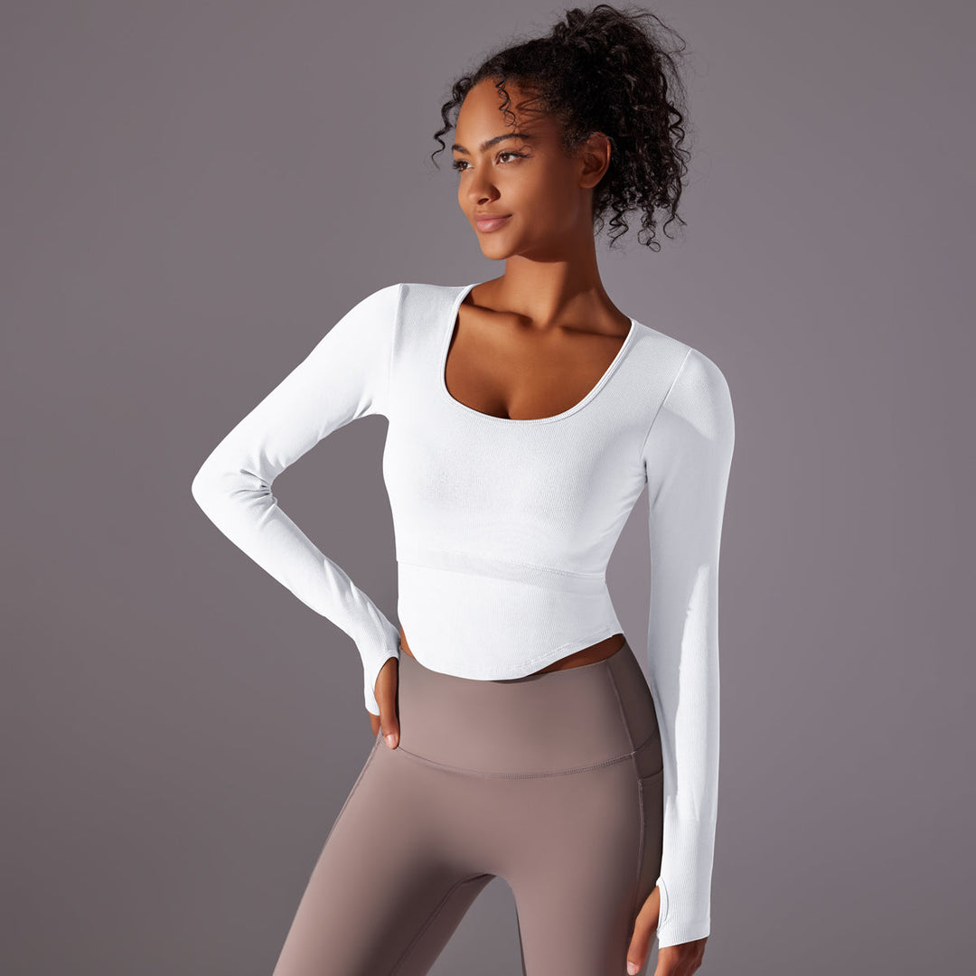 Ribbed Seamless Long Sleeve Workout Top