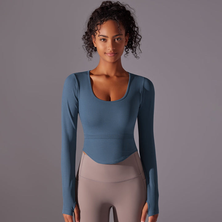 Ribbed Seamless Long Sleeve Workout Top