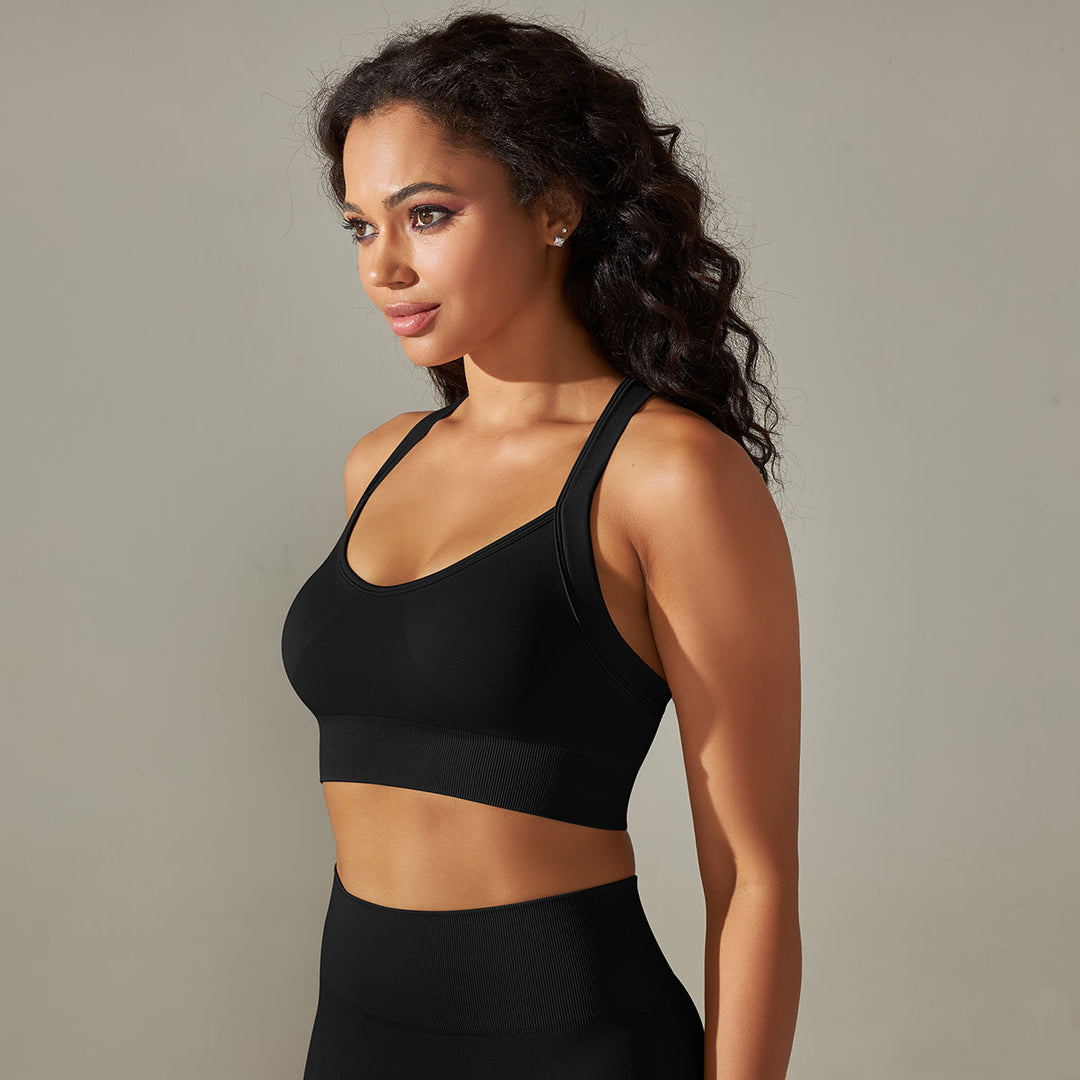 Seamless Cross-Back Sports Bra