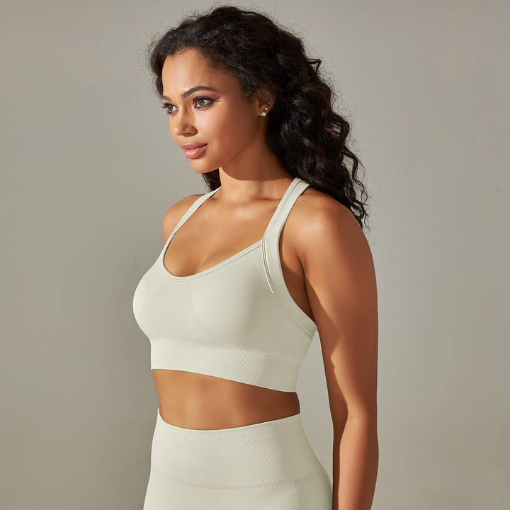Seamless Cross-Back Sports Bra