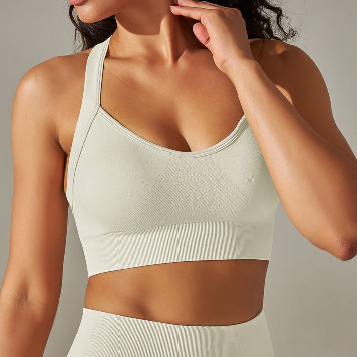Seamless Cross-Back Sports Bra