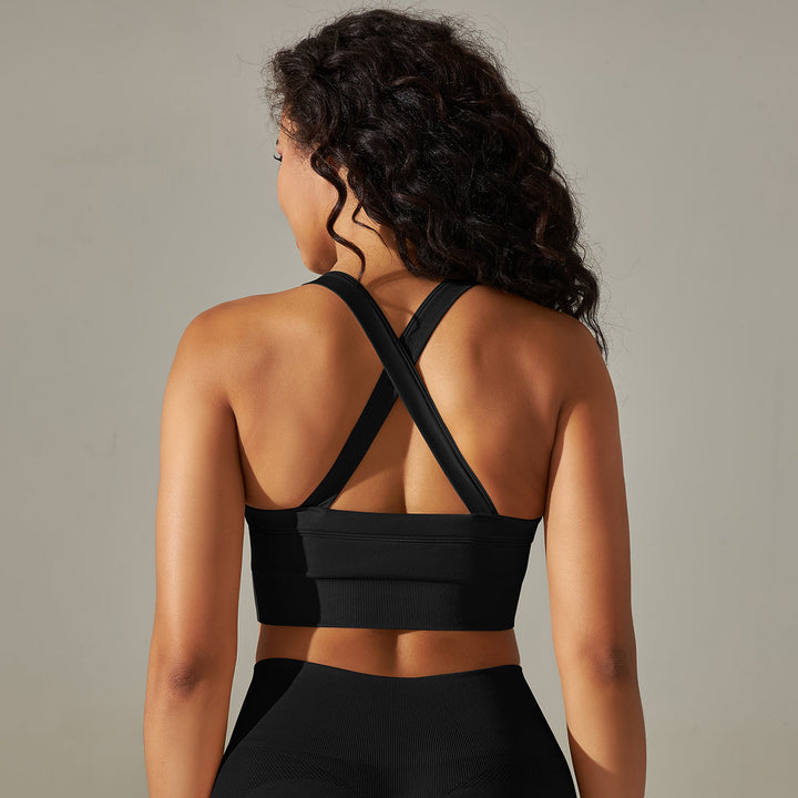 Seamless Cross-Back Sports Bra
