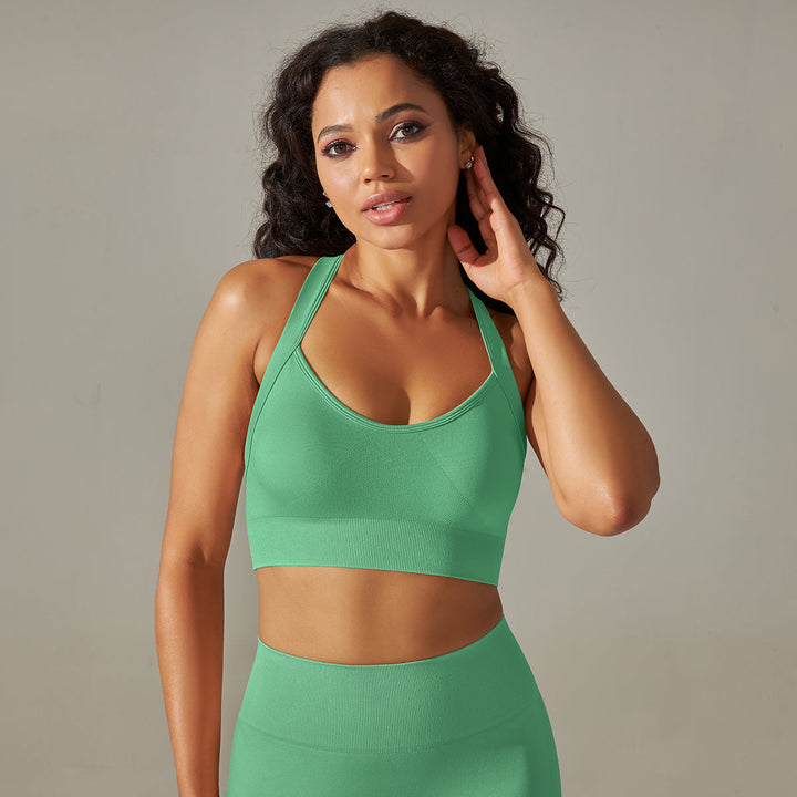 Seamless Cross-Back Sports Bra