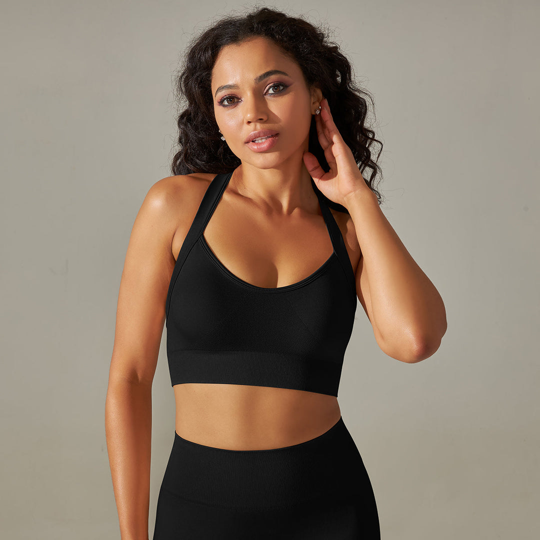 Seamless Cross-Back Sports Bra