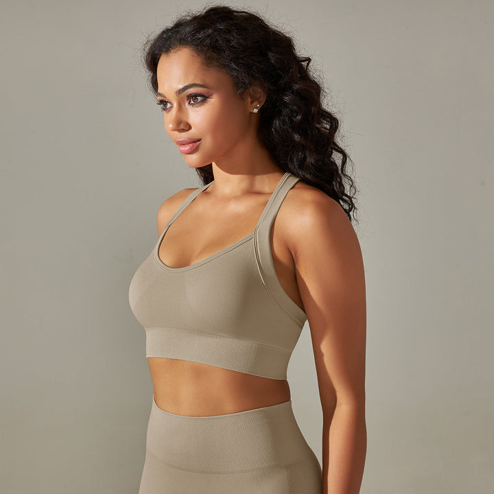 Seamless Cross-Back Sports Bra