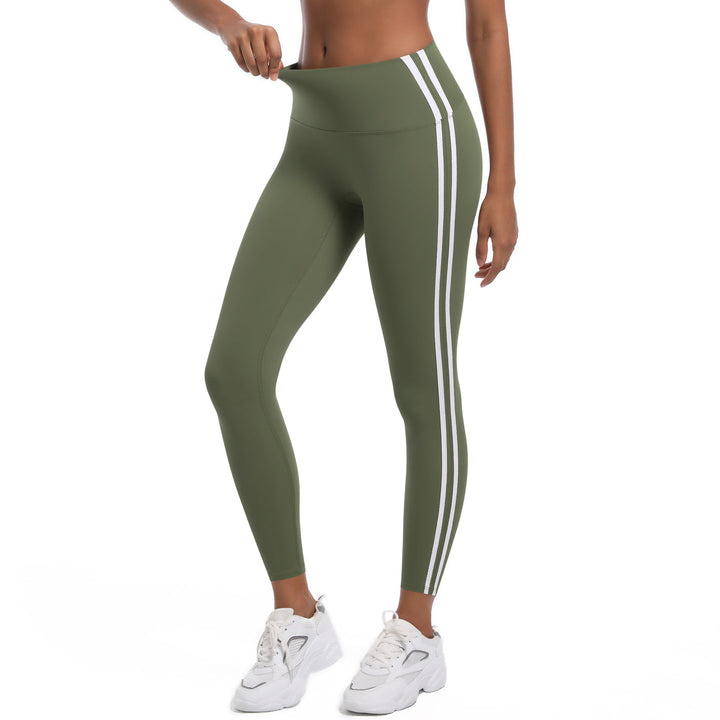 Striped Colorblock High-Waist Leggings