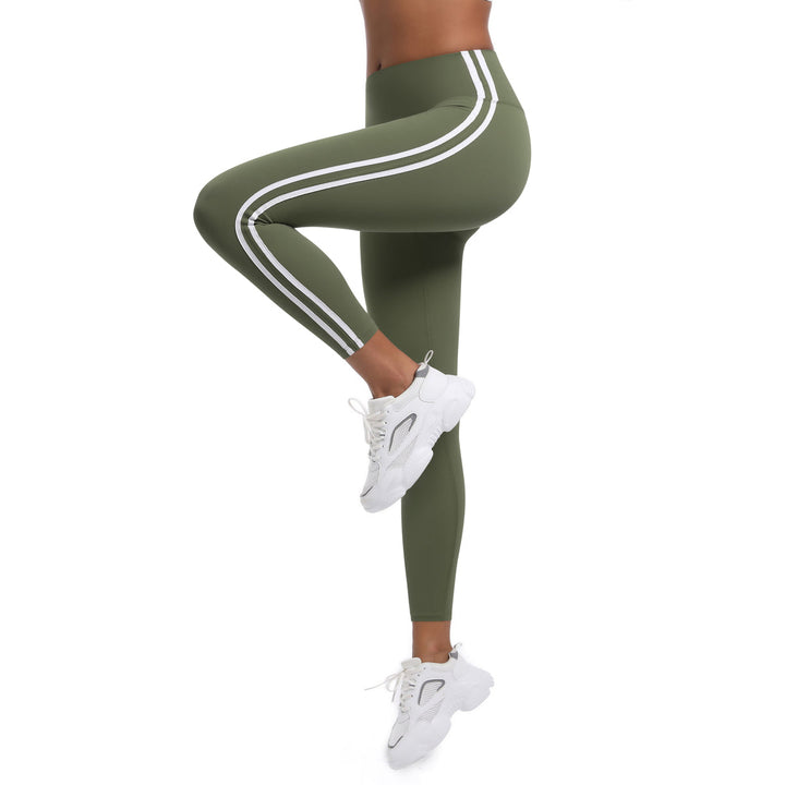 Striped Colorblock High-Waist Leggings