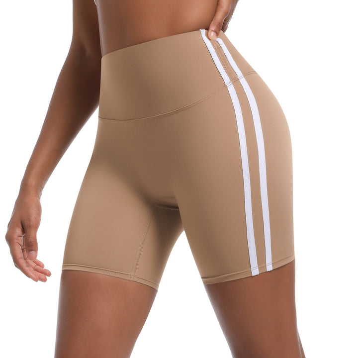 Striped Colorblock High-Waist Shorts