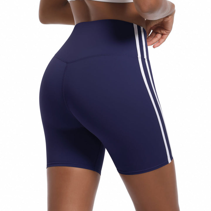 Striped Colorblock High-Waist Shorts