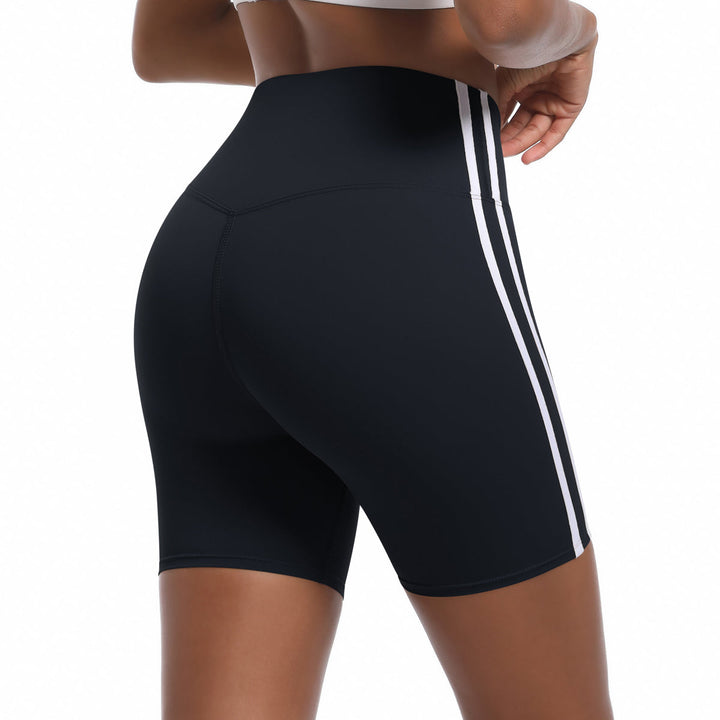 Striped Colorblock High-Waist Shorts