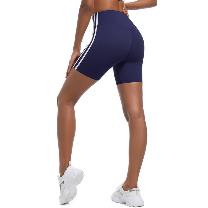 Striped Colorblock High-Waist Shorts